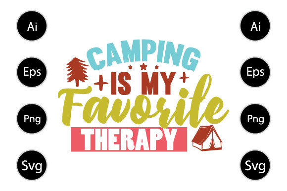 Review: Camping is My Favorite Therapy T Shirt Design