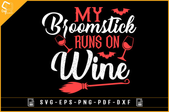 Review: Halloween Broomstick Wine T-shirt Design